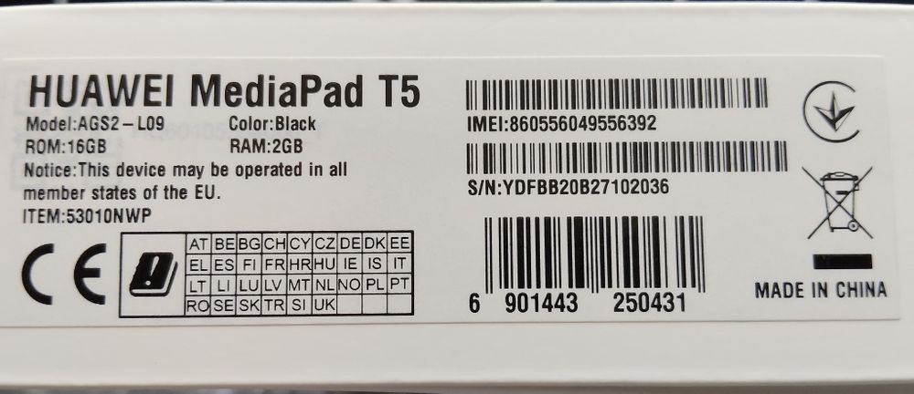 Tableta Huawei Media Pad T5 16GB/2GB