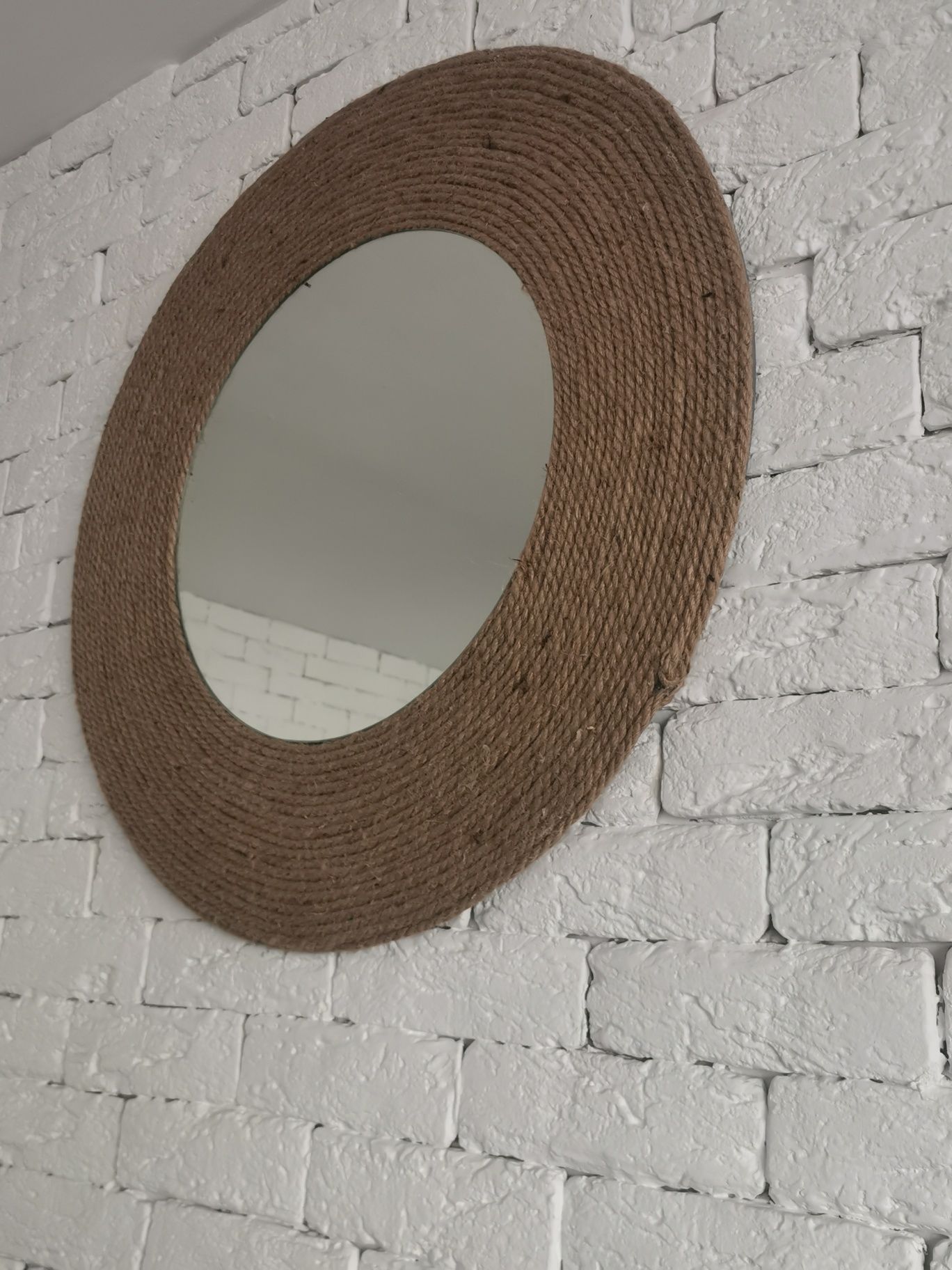 Зеркало декорированное джутом ЛОФТ