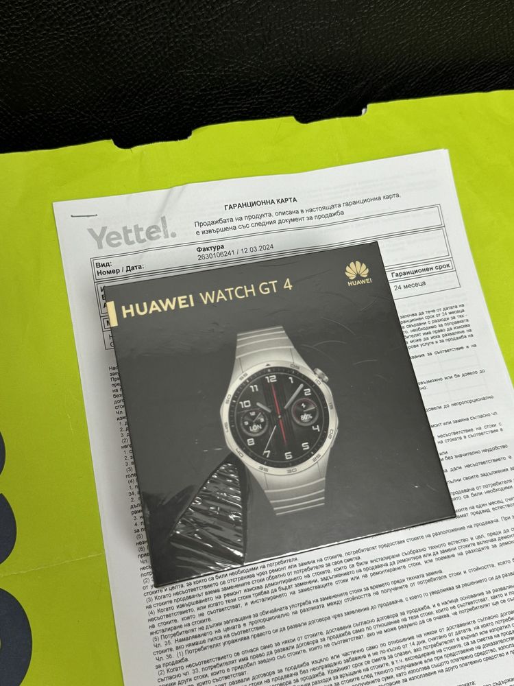 ЗАПЕЧАТАН 46mm Huawei Watch GT 4 BT YETTEL Гаранция 2025 Stainless GT4
