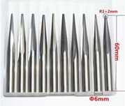 Freză conică , tapered ball nose R0,75 , R1