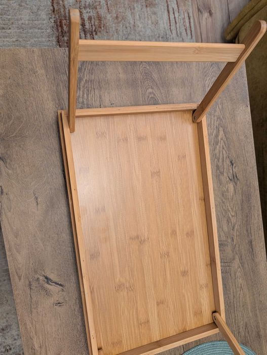 Tava lemn pentru mic dejun/picnic cu picioare pliabile