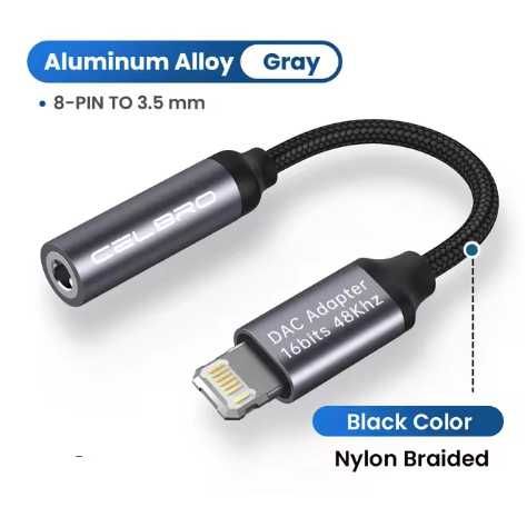 Adaptor auxiliar de 3,5 mm, Lightning la jack