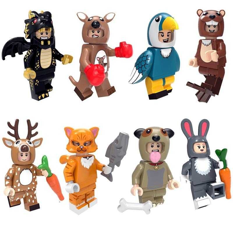 Set 8 Minifigurine tip Lego Funny Animal Costumes