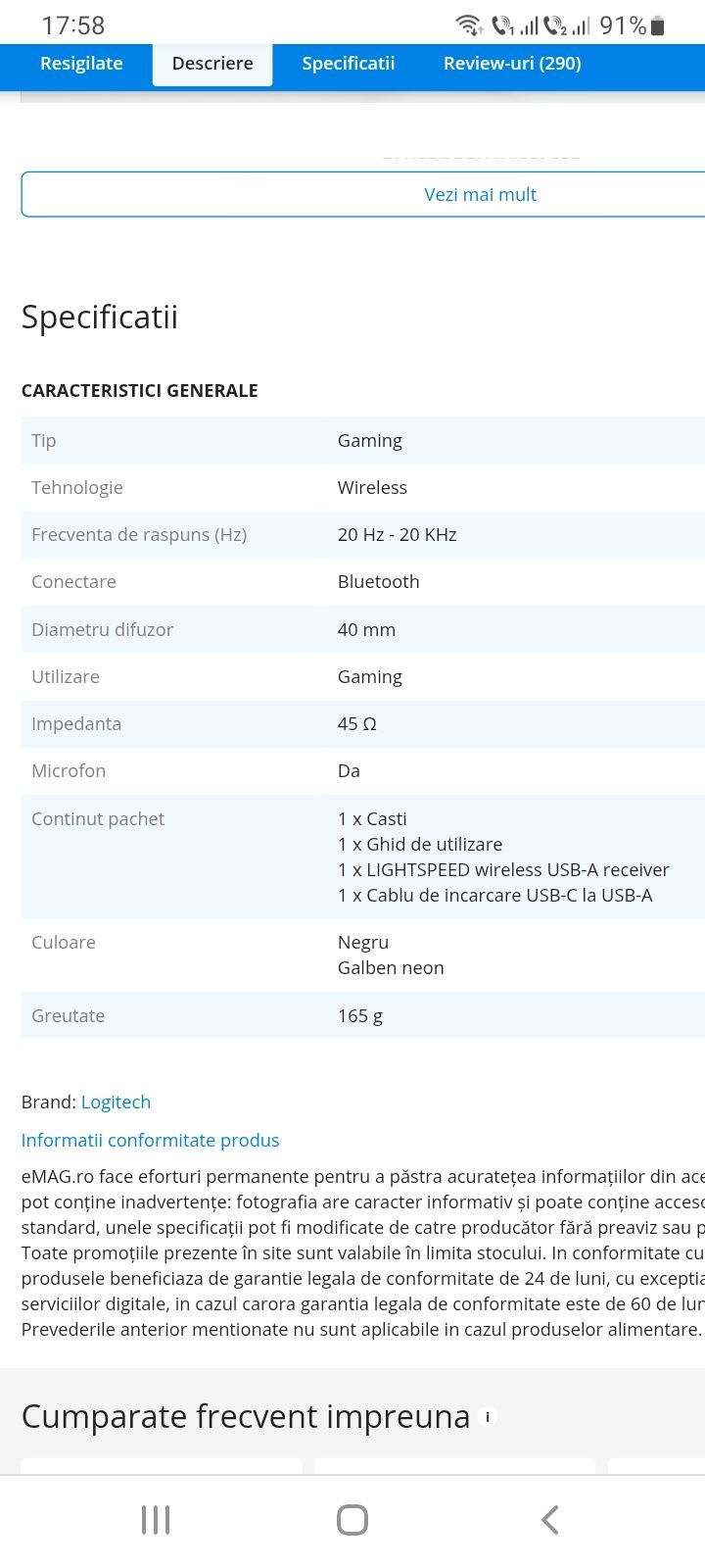 Căști gaming Logitech G435