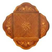 Artă -Masă Louis XV din lemn, extensibilă, decorată floral, înc sec XX