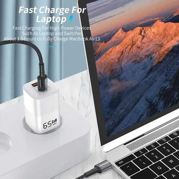 Зарядное устройство GaN для ноутбука и смартфона KUULAA 65W