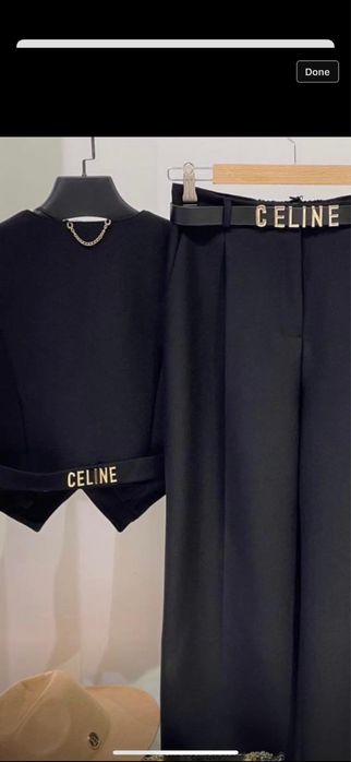 Дънков сет Italian shop, Черен сет Celine, Рокля Maje, Панталони Zara