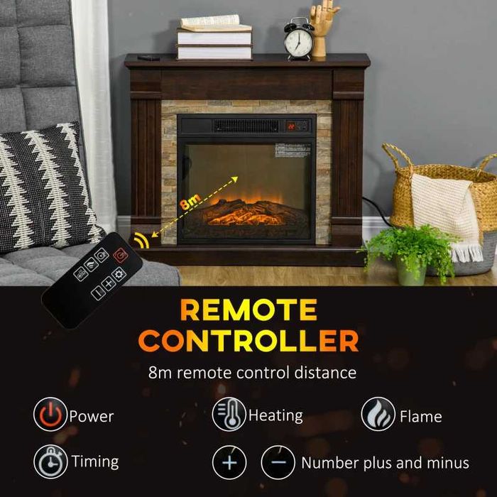 Semineu Electric de Podea cu Timer