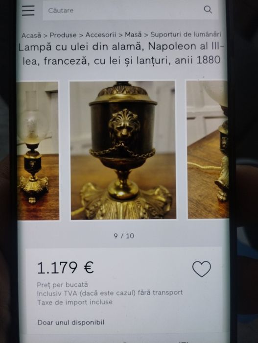 Decorațiuni, Lampă in stil Napoleon III