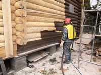 Реставрация деревянных домов. Замена сгнивших бревен(венцов).покраска