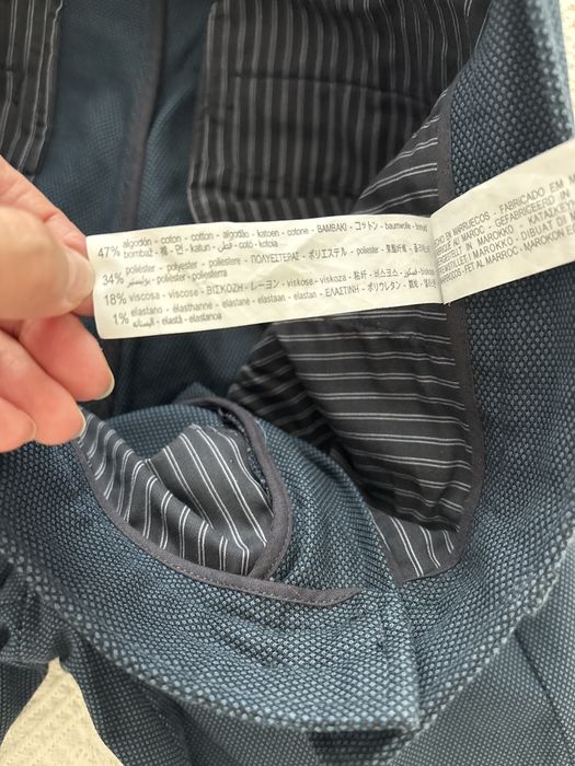 Pantalon barbatesc  Zara bleumarine pepit negru