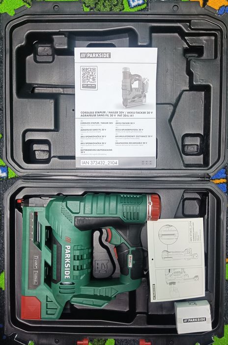 Parkside capsator 20v pistol electric capse cuie baterie 20v 2A 4A 8A