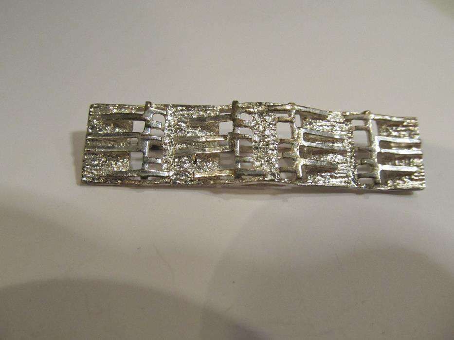 brosa rectangulara din argint