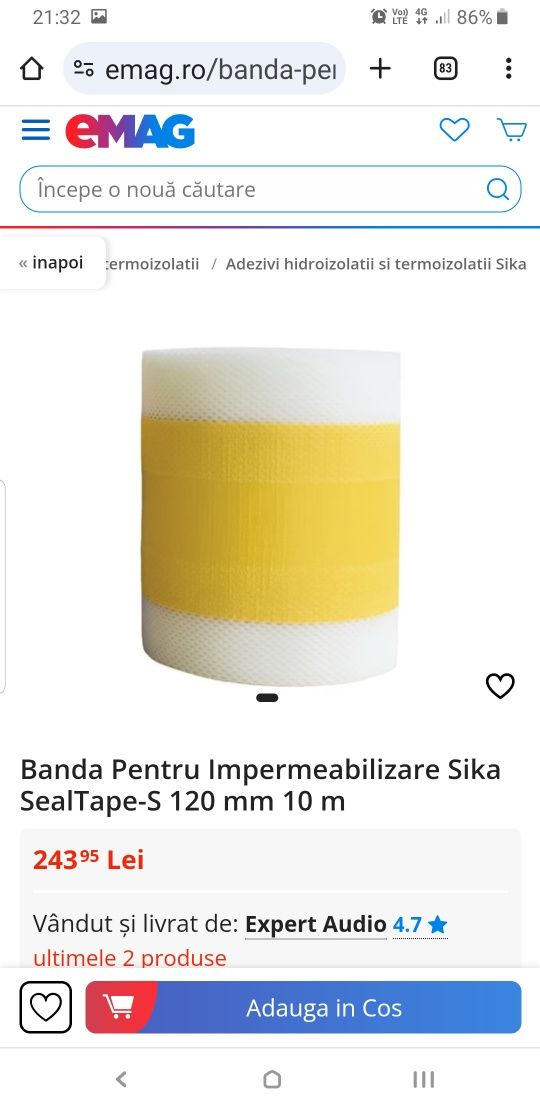 Vand schimb banda etansare sikaa