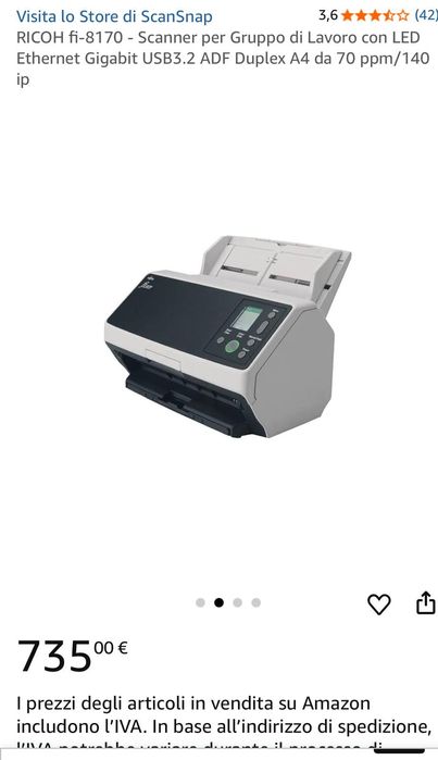Scaner RICOH FI 8170-se vinde la bucată sau angro