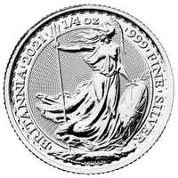 Vand moneda Britannia de argint 2021 1/4 oz 0,50 GBP