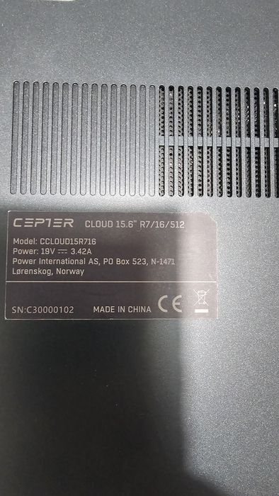 Laptop CEPTER Amd Ryzen 7 5700U 16gb rami