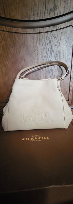 Сумка натуральная кожа COACH NEW YORK нежно-светло-персиков. цвет 30×4