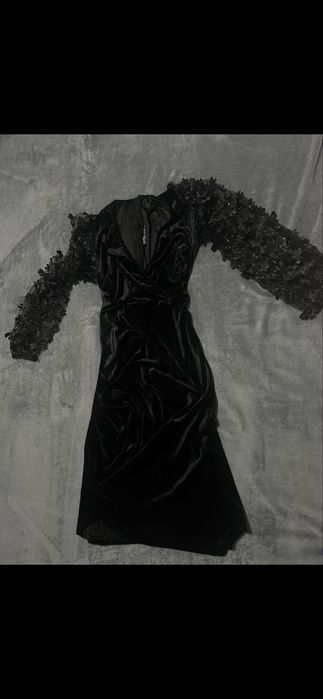 Rochie dama neagra satin