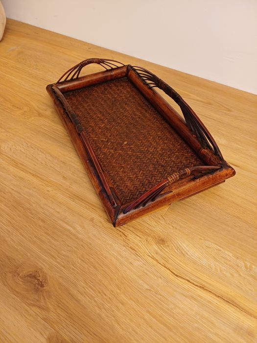 Accesoriu decorațiune vintage colectie bambus răchită Franța 1940