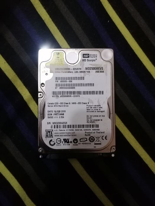 Хард диск за лаптоп 250GB 350GB