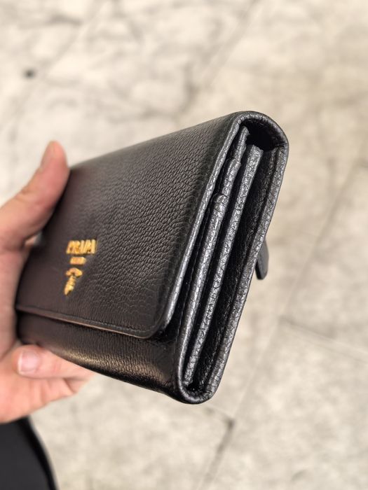 Prada Continental Long Wallet Vitello Daino Leather