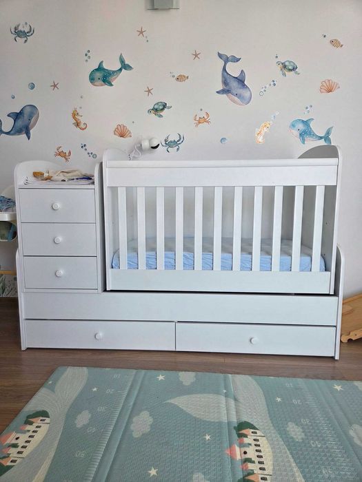 Бебешко легло/кошара 3в1 + ПОДАРЪК матрак Magniflex Pierre Cardin