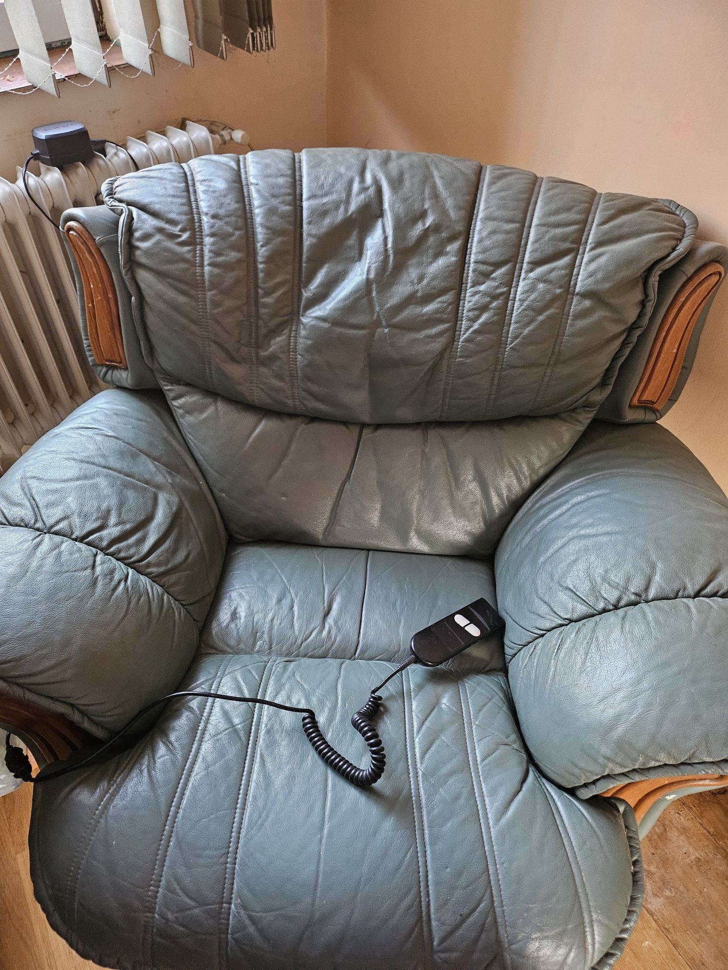 Fotoliu piele cu recliner, electric