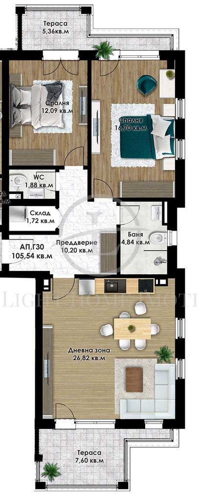 Продава се Тристаен апартамент в Пловдив, Остромила - 120 кв.м за 970 €/кв.м - Снимка #3