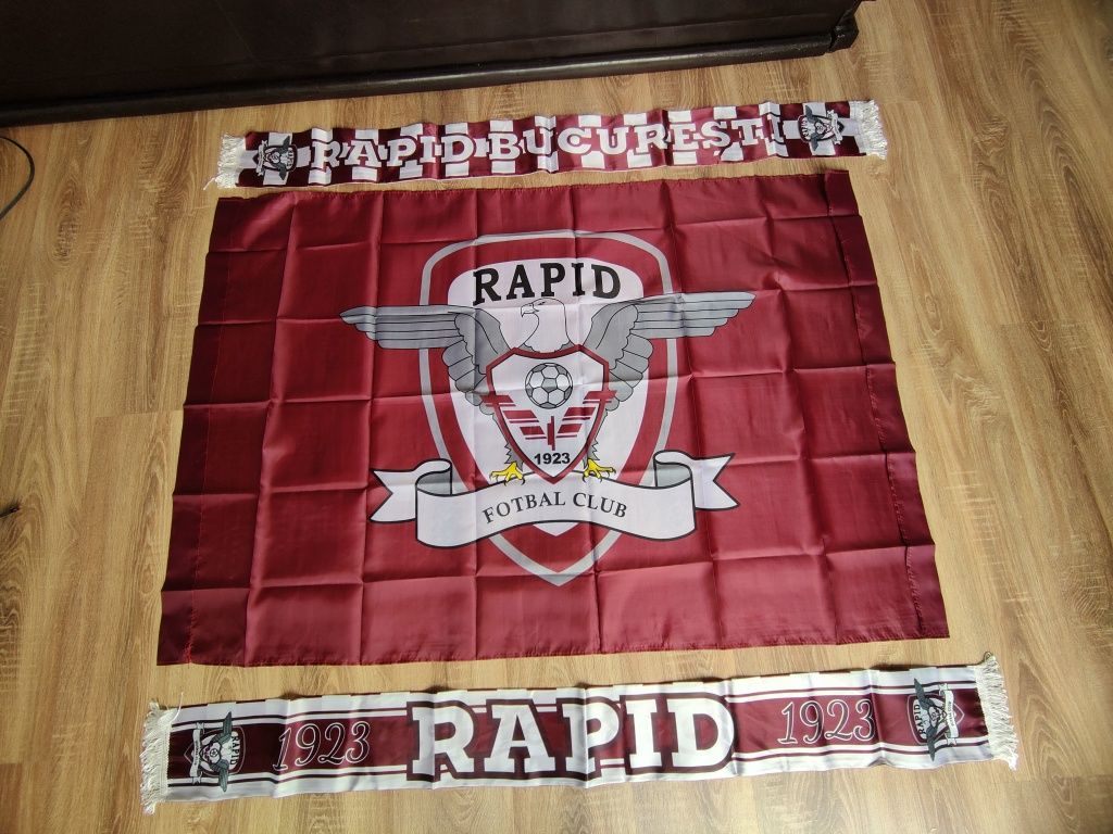 Set Rapid București, Steag rapid + Eșarfă Rapid FC Rapid 1923