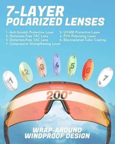 Нови Поляризирани спортни очила UV400 защита за колоездене и бягане