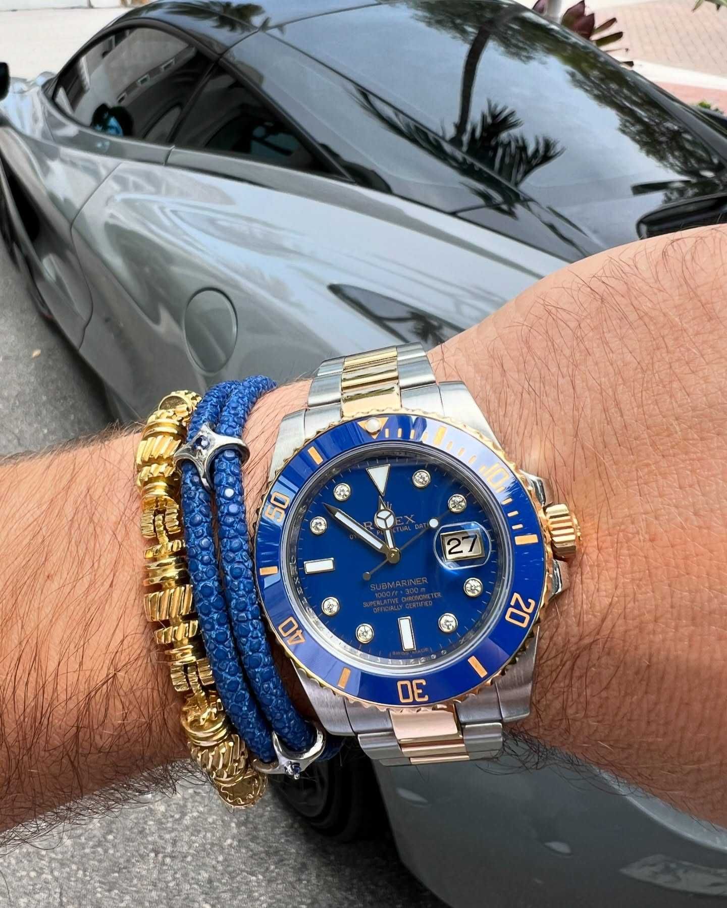 Rolex Submariner двуцветен / син циферблат
