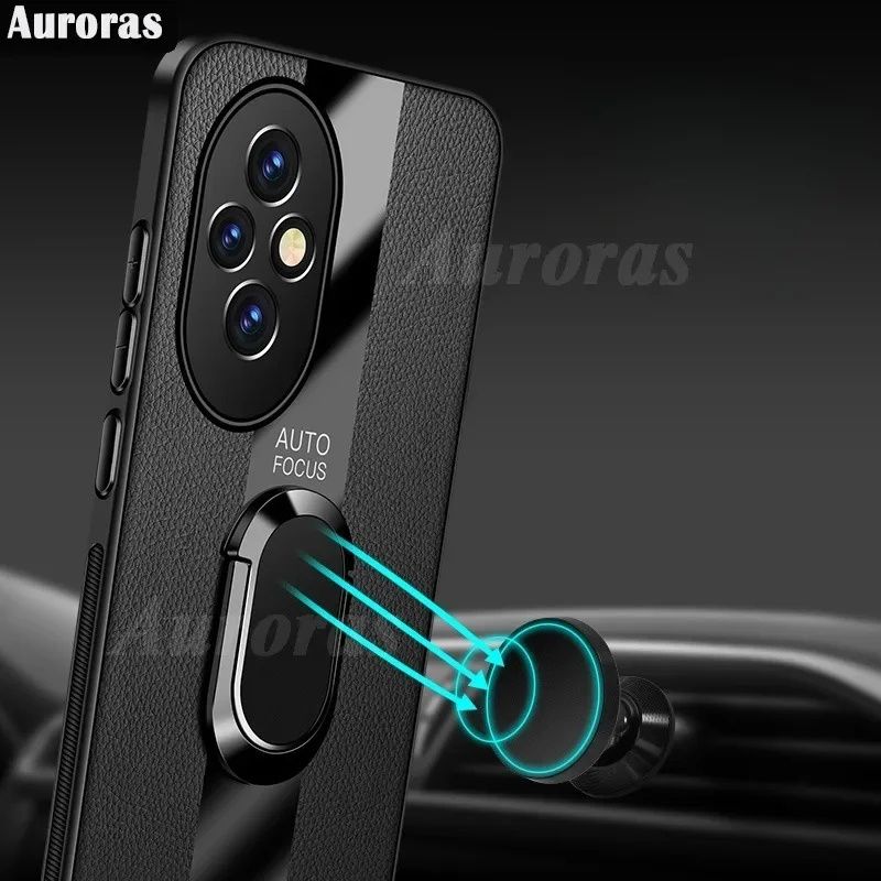 Honor 200 / 90 / 90 Lite / PORSCHE Кожен кейс гръб с магнитен пръстен