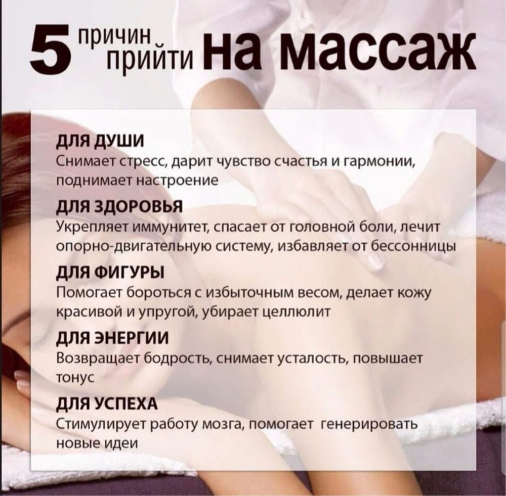 Массаж у себя и на выезд