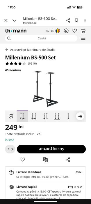 Stand boxe (Set 2 standuri de boxe / monitor studio)