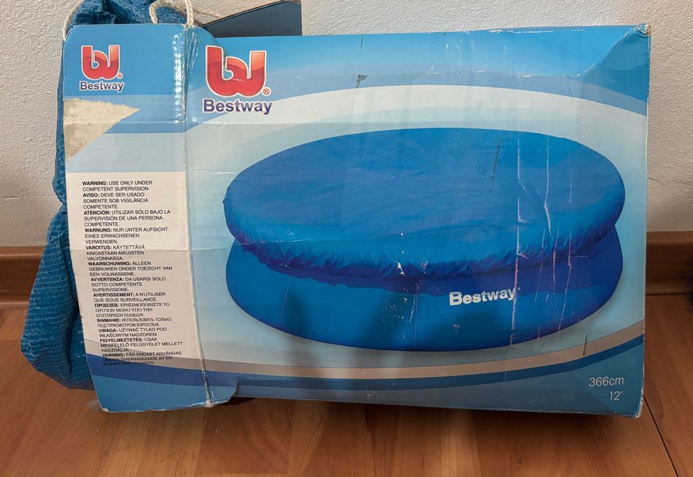 Piscină Bestway Fast Set 366x91 cm cu pompă, scară și prelată