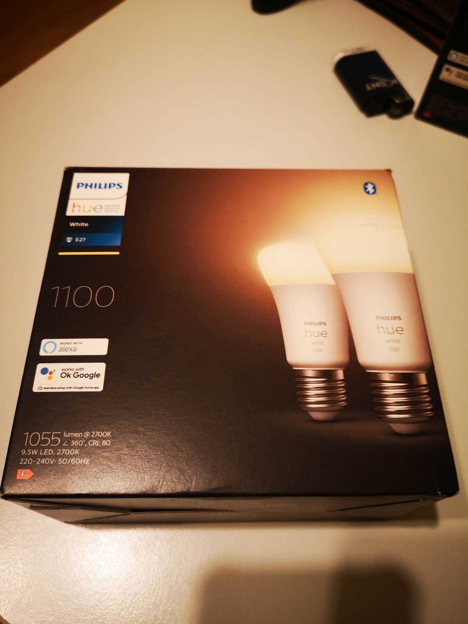 Bec-uri LED smart Philips Hue 1100 BT 8.5W E27 White (kit 2 becuri)