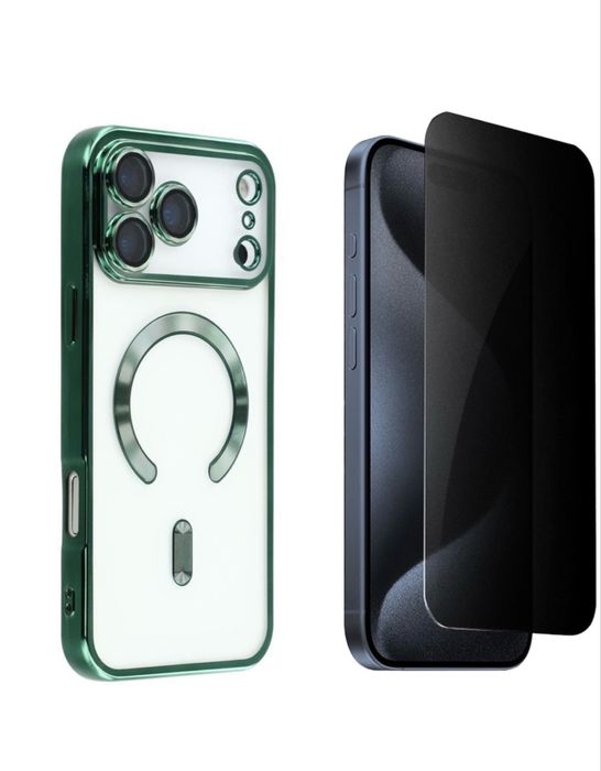 Iphone 17 17 AIR PRO MAX Husa Cercle Clear + Folie Sticla Esd Privacy