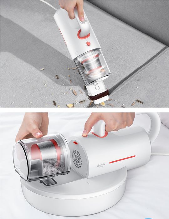 Aspirator de mana, Deerma, CM1300, 350W, Anti-acarieni, Lampa UV,