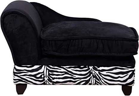Легло мека мебел за домашни любимци Pawhut черен със зебра