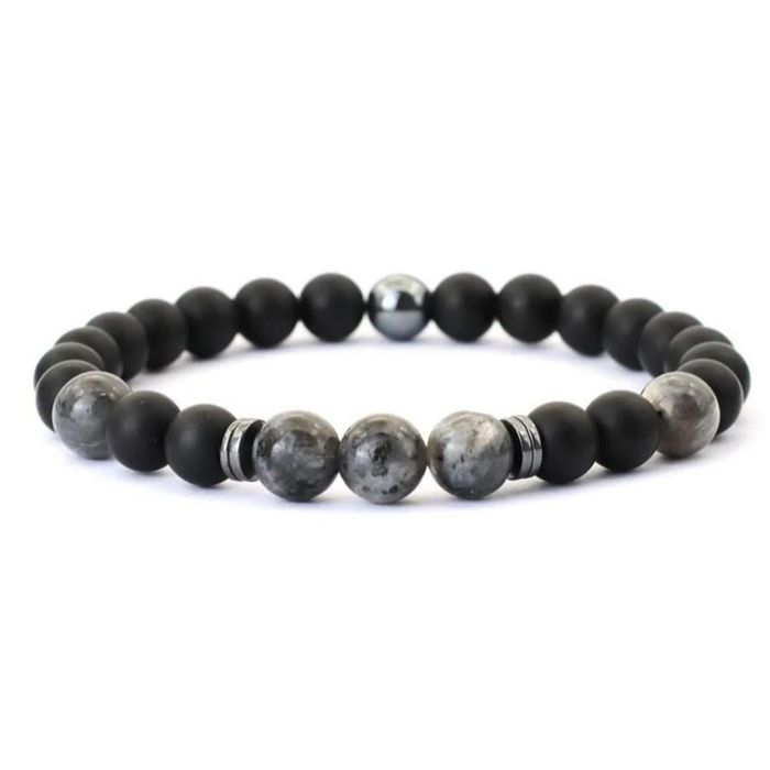 Подарочный мужской браслет с натуральными камнями.