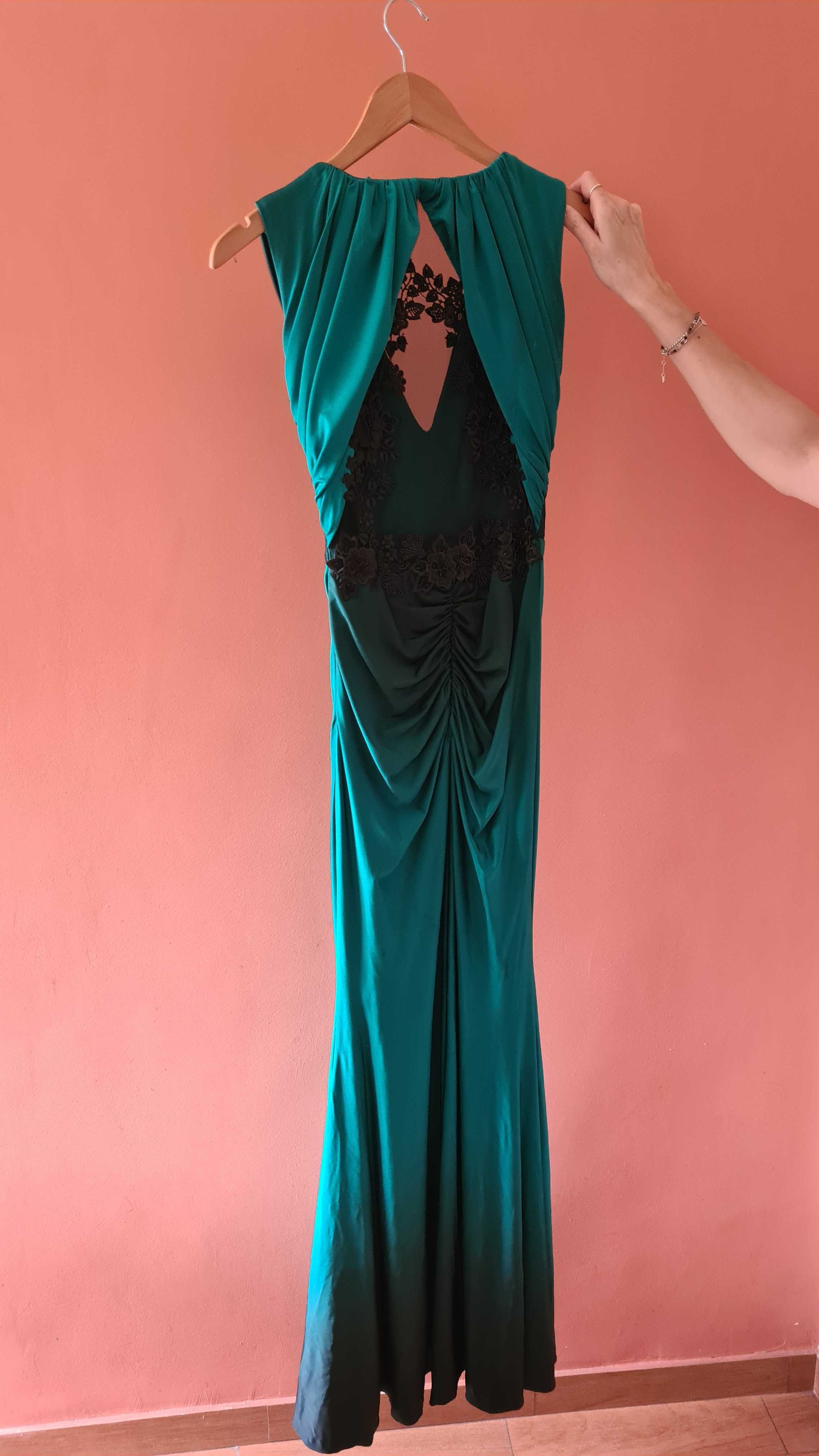 Rochie de ocazie verde smarald, masura S, foarte eleganta