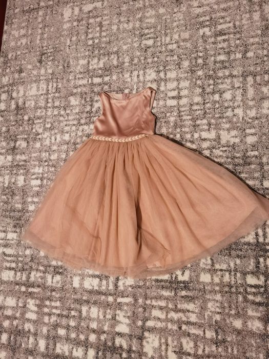 Rochie mama fiica roz pudrat