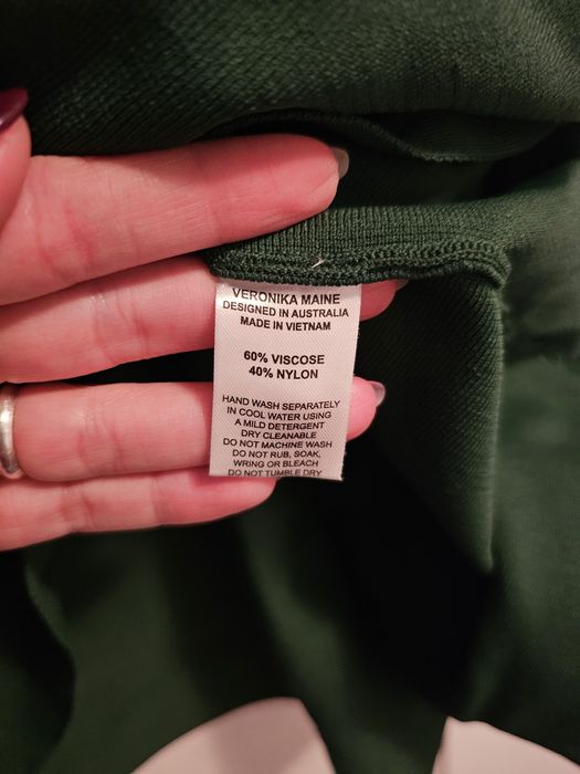 Fusta tricotata verde închis Veronika Maine