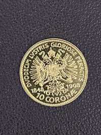 Златна монета 10 корони юбилейна