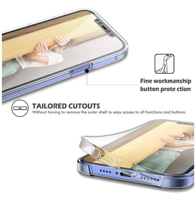 Husa CRYSTAL 360° fata + spate iPhone 12 , 12 Mini, 12 Pro, 12 Pro Max