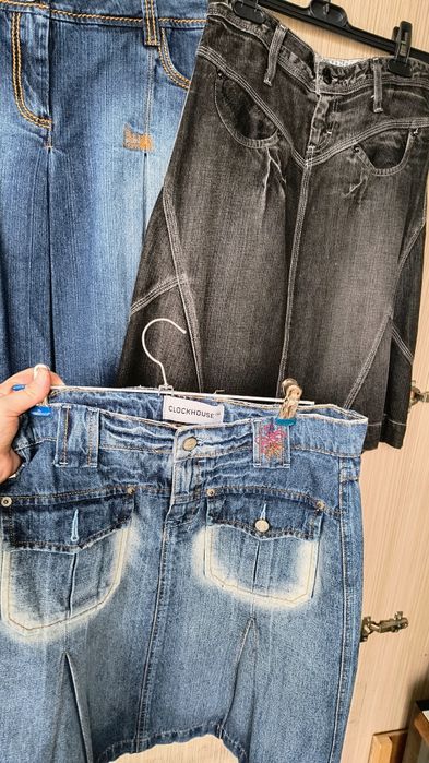 Поли дънкови джинсови вълнени ленени 19 бр за 30 лв.