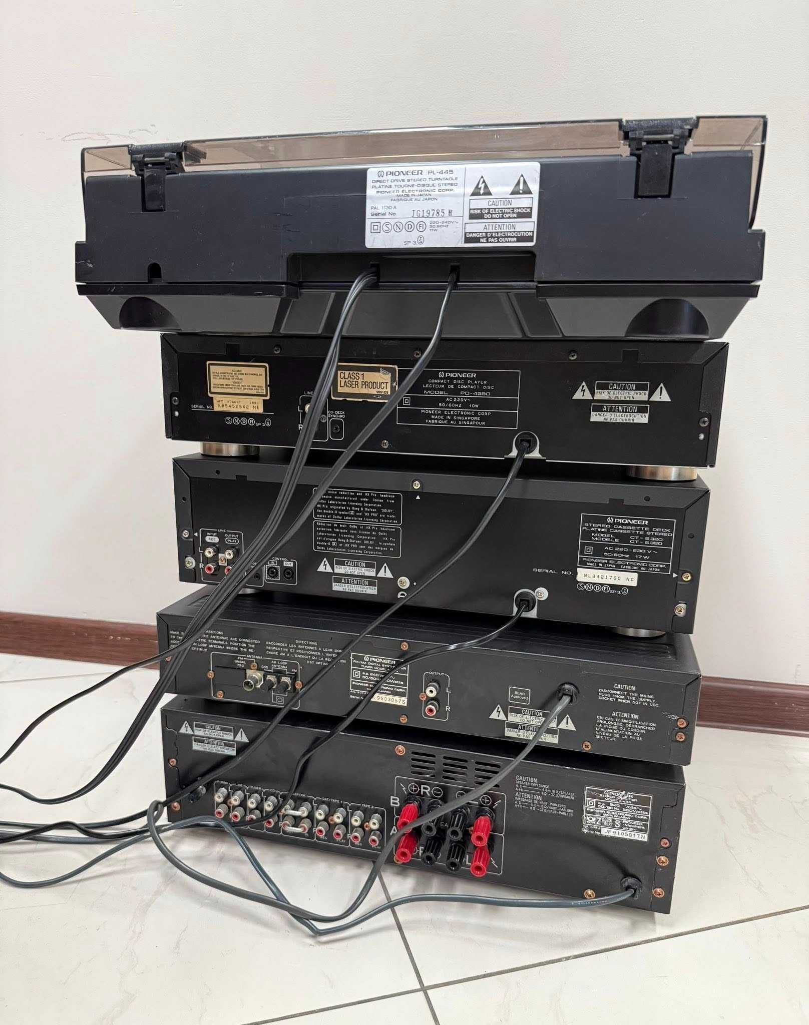 Ретро аудио система сет PIONEER - усилвател, дек, cd, тунер и грамофон