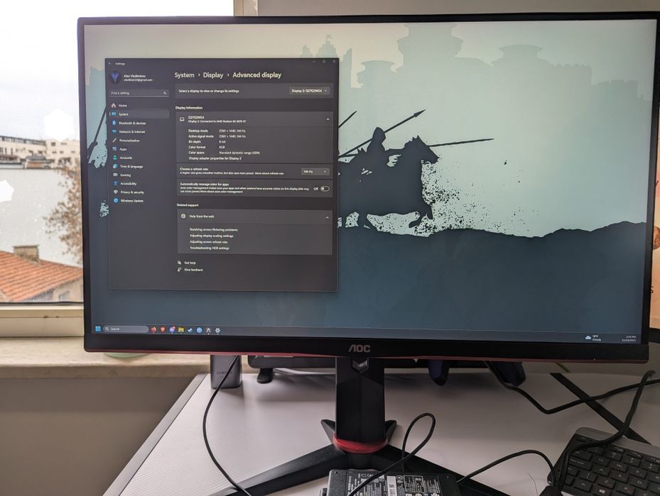 Монитор гейминг 2K QHD 27" 144Hz AOC
