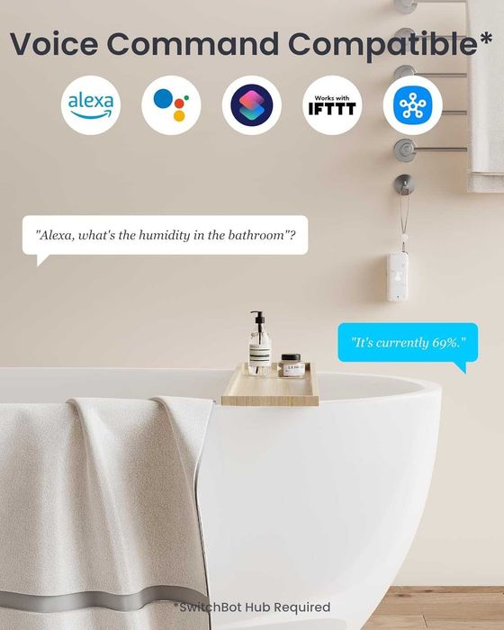 SwitchBot Интелигентен Термо-Хигрометър за Вътрешна и Външна Употреба